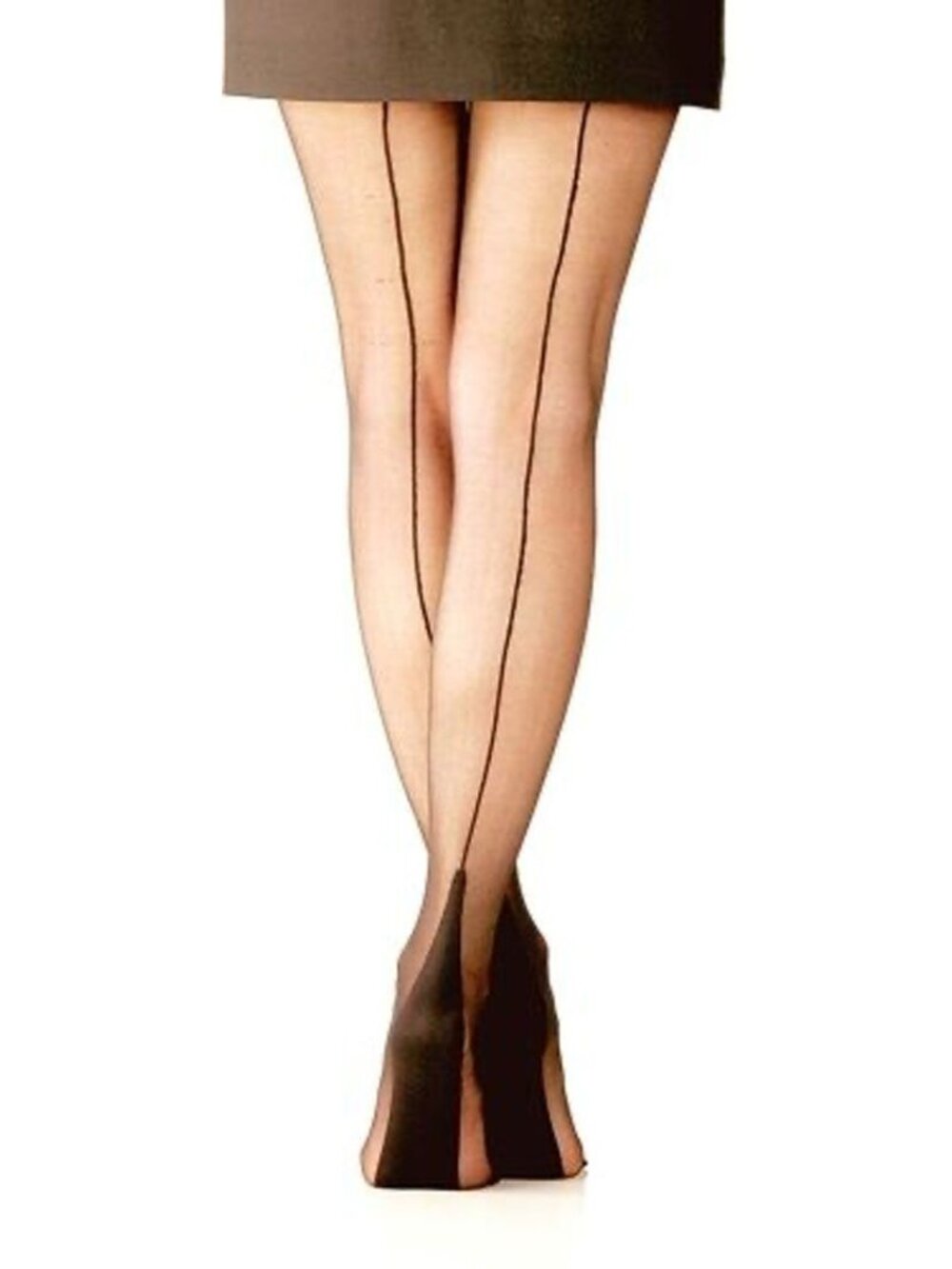 NWT Back Seam Cuban Heel Retro Pinup Pantyhose in "Nude" (Light beige)